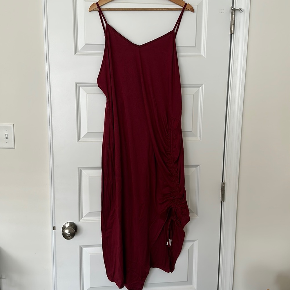 Shein Curve Drawstring Front Split Thigh Cami Dress
